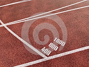 Runnig track or Athlete Track or jogging track or racetrack or running path. photo