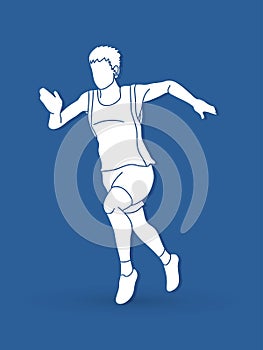 Running action, Marathon Runner, Start running graphic vector