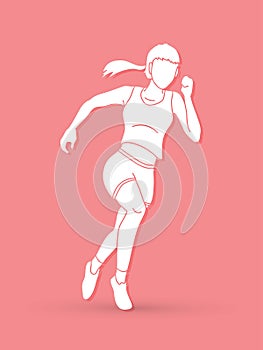 Running action, Marathon Runner, Start running graphic vector