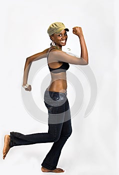 Running african girl