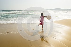 Running along the beach