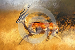 Running antelope. Generate AI