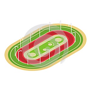 Running arena icon, isometric style