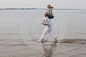 Running around with dad