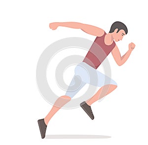 Running athlete - color illustration