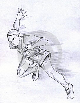Running athlete man