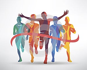 Running athletes symbol