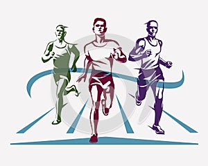 Running athletes symbol