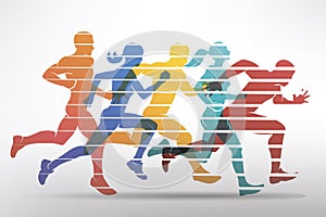 Running athletes symbol photo