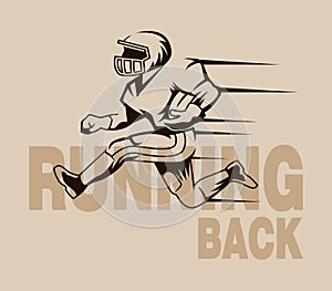 Running Back Graphic Isolated