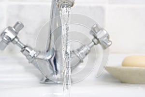 Running bathroom sink