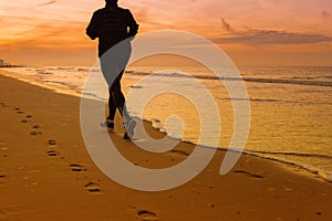 Running on the beach