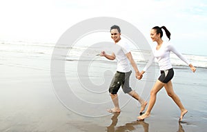 Running on the beach