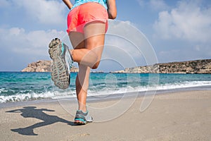 Running on the beach.