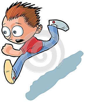 Running boy vector cartoon
