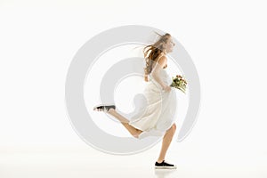 Running bride. photo