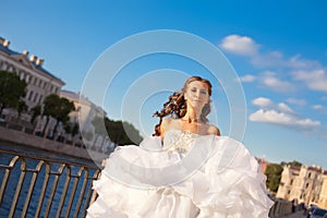 Running bride outdoor