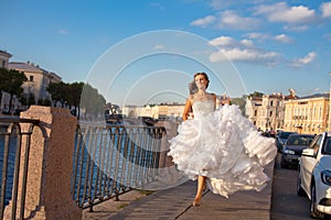 Running bride outdoor
