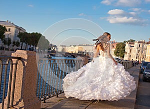 Running bride outdoor