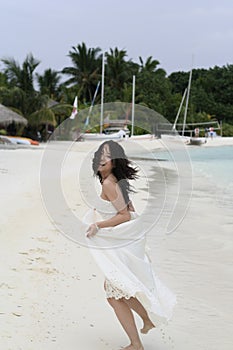 Running Bride & White Beach