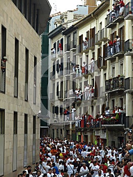 Running of the bulls in Pamplona