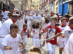 Running of the bulls in Pamplona