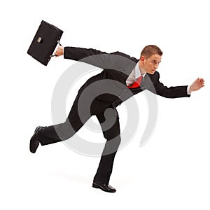 Running businessman