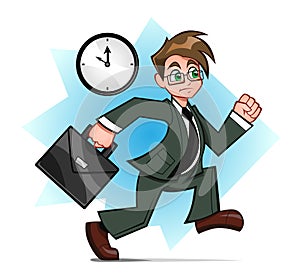 Running businessman