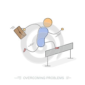 Running businessman - Overcoming problems