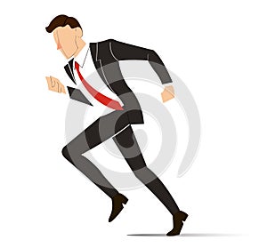 Running businessman vector illustration