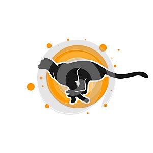 Running cheetah animal logo