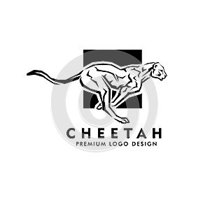 Running cheetah vector logo design