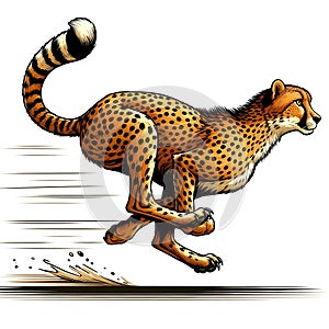 running cheetah on white bacbundle