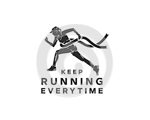 Running club logo. marathon event logo design