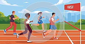 Running competitions vector concept