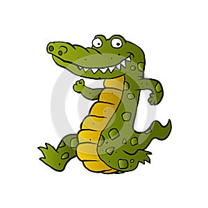 Running crocodile Cartoon.