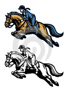 Running equestrian horse mascot