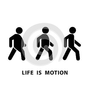 Running fat person icon, weight loss and diet concept, life is motion