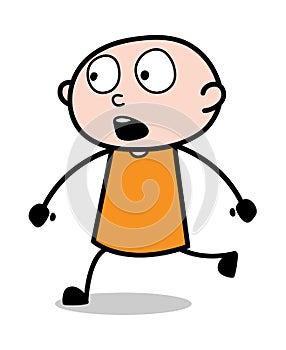 Running in Fear - Cartoon thief criminal Guy Vector Illustration