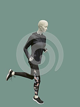 Running female mannequin.