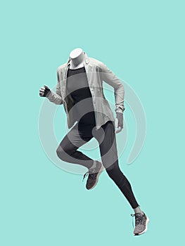 Running female mannequin.