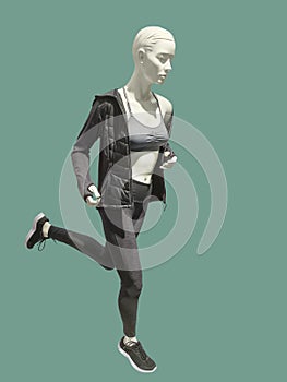 Running female mannequin