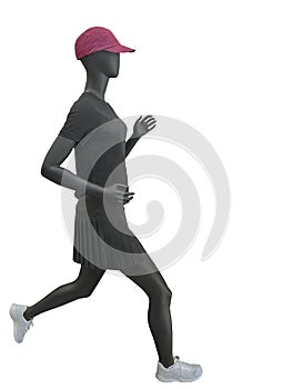 Running female mannequin