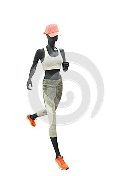 Running female mannequin.