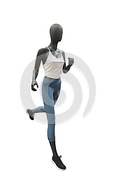 Running female mannequin.