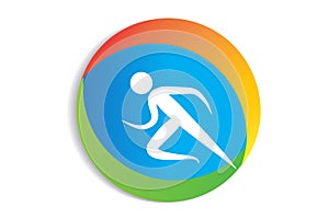 Running figure man logo icon vector