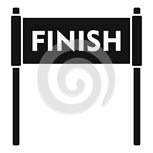 Running finish banner icon, simple style
