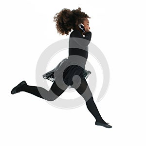 Running Girl with Cellphone