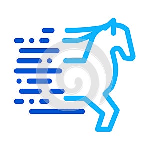 Running Horse Icon Vector Outline Illustration