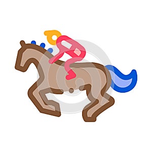 Running Horse Icon Vector Outline Illustration